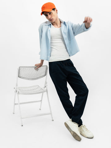 ELSATIC JOGG PANT - NAVY