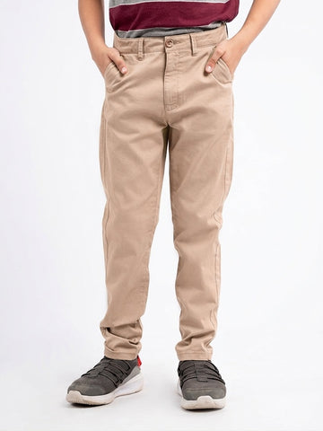 Boys Slim Chino Pant - Light Beige
